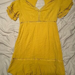 SHEIN Yellow Backless Dress